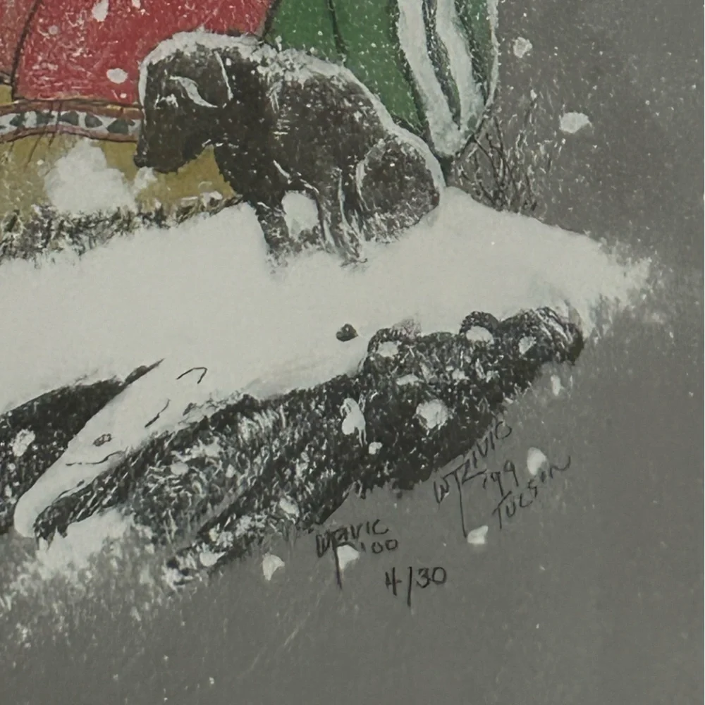 William T Zivic Western Artist Numbered Print 4/30 Signed On Back-Framed
